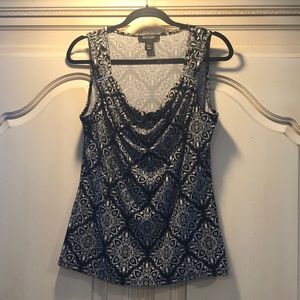 White House Black Market Print Blouse